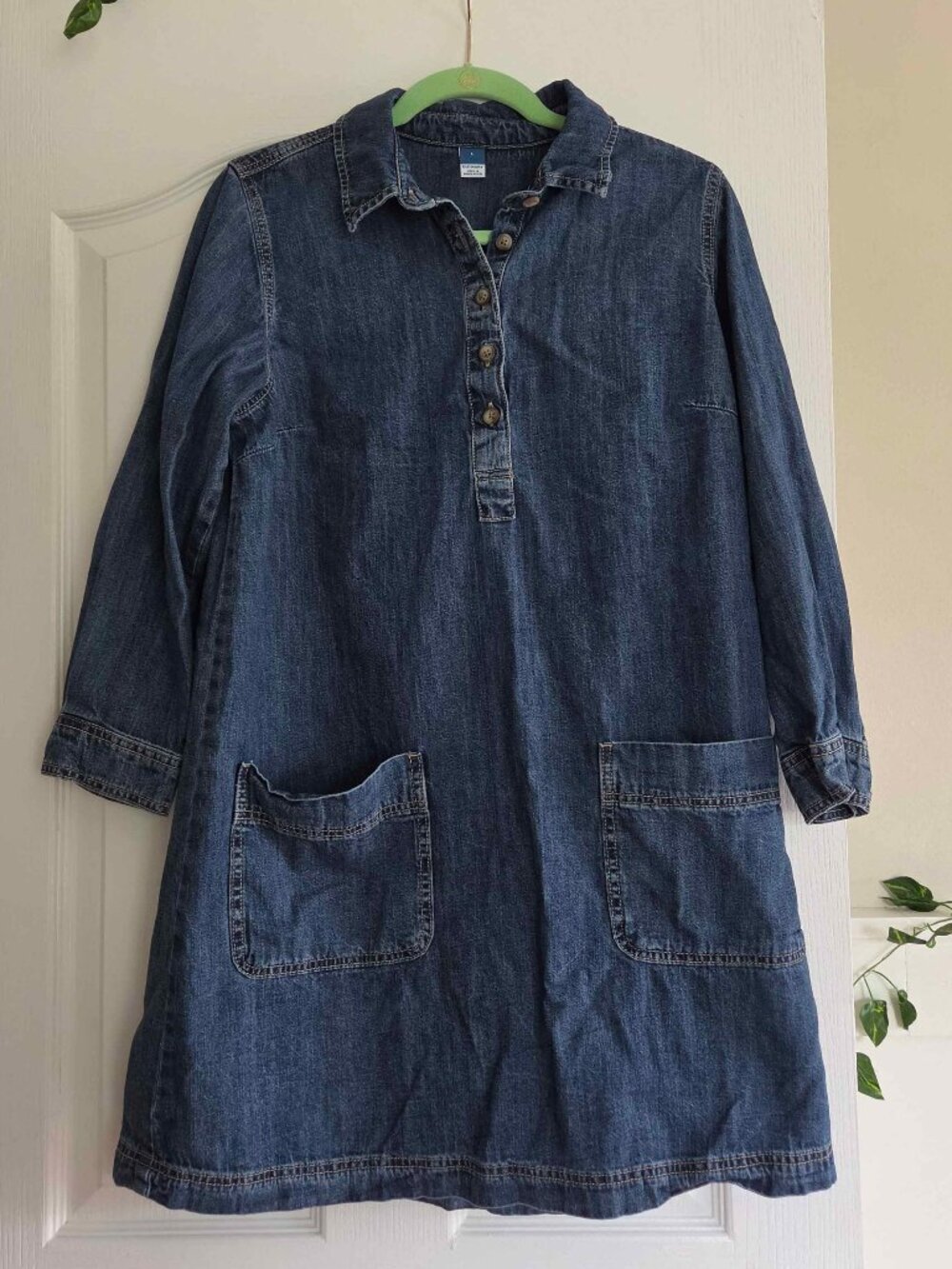 Old Navy Denim Button Collared Front Pockets Mini Dress